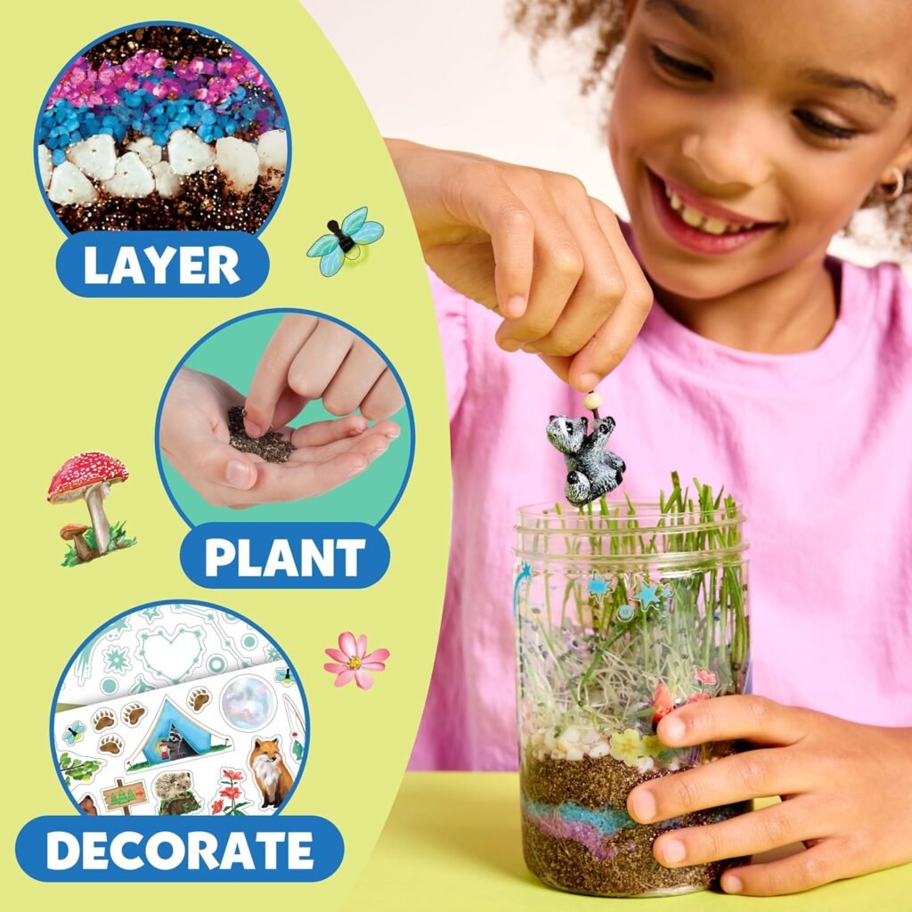 Creativity for Kids Grow N Glow Terrarium Kit for Kids - Educational Science Kits Ages 6-8+, Kids Gifts for Boys and Girls, Craft and STEM Projects