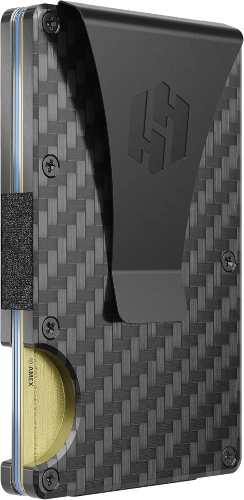 Hayvenhurst Wallet For Men - Reinvented Design Mens Wallet - Slim, Minimalistic  Seamless, Blocks RFID Scanners with a Money Clip (Carbon Fiber)