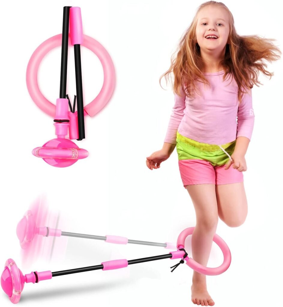 Skip Ball, Portable Foldable Colorful Flash Wheel Swing Ball, Kids Toys for Girls  Boys for Skip It, Sports Fitness Toys for Kids  Adults. Gifts for Mom Women  Girls Toys Age 5-10 Years
