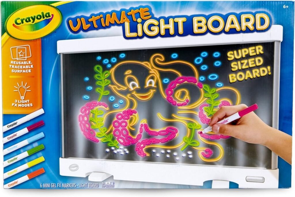 Crayola Ultimate Light Board - White, Kids Drawing Tablet, LED Drawing Board for Kids, Art Projector, Easter Gift for Boys  Girls, Toys for Kids, 6+
