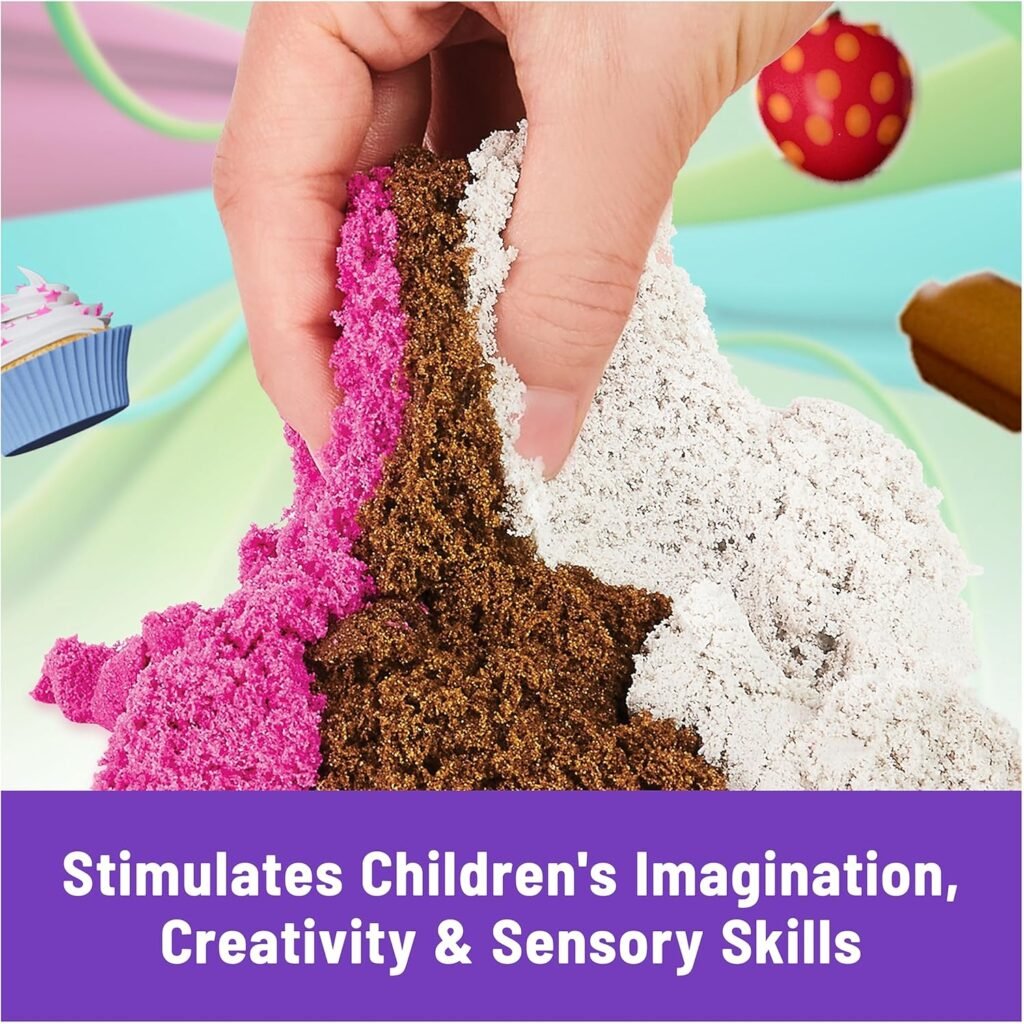Kinetic Sand Scents, Ice Cream Treats Playset with 3 Colors Scented Play Sand  6 Tools, Sensory Toys for Kids Ages 3 and up