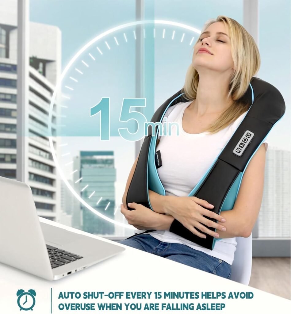 Mo Cuishle Shiatsu Neck and Shoulder Massager with Heat – Deep Kneading Massage for Relaxation – Ideal for Christmas, Mothers Day, Fathers Day, Gifts for Men, Women, Mom and Dad