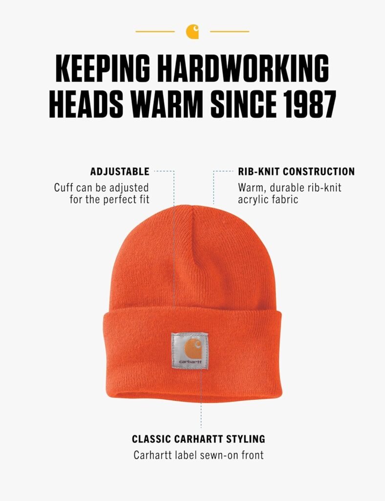 Carhartt Mens Knit Cuffed Beanie, Coal Heather, One Size at Amazon Men’s Clothing store: Cold Weather Hats