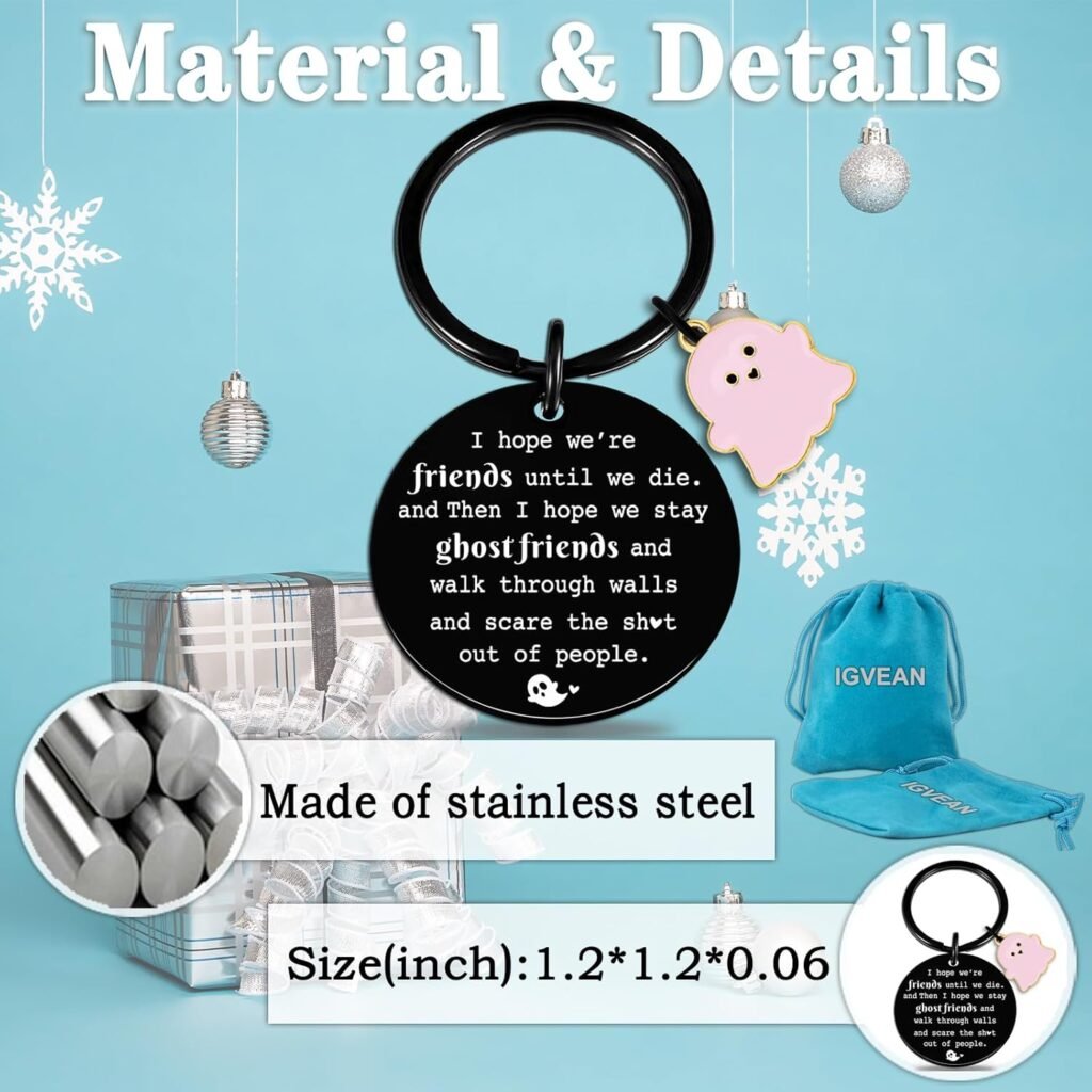 igvean Best Friend Keychains Funny Birthday Gift for Friends Christmas Halloween Gifts for Friend Classmates