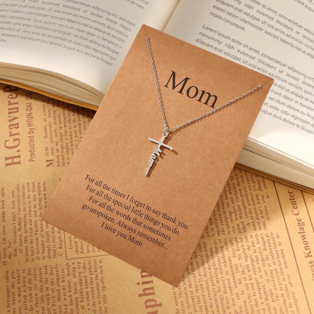 Lcherry Faith Cross Pendant Necklace for Women Religious Christian Jewelry Mothers Day Gifts for Women
