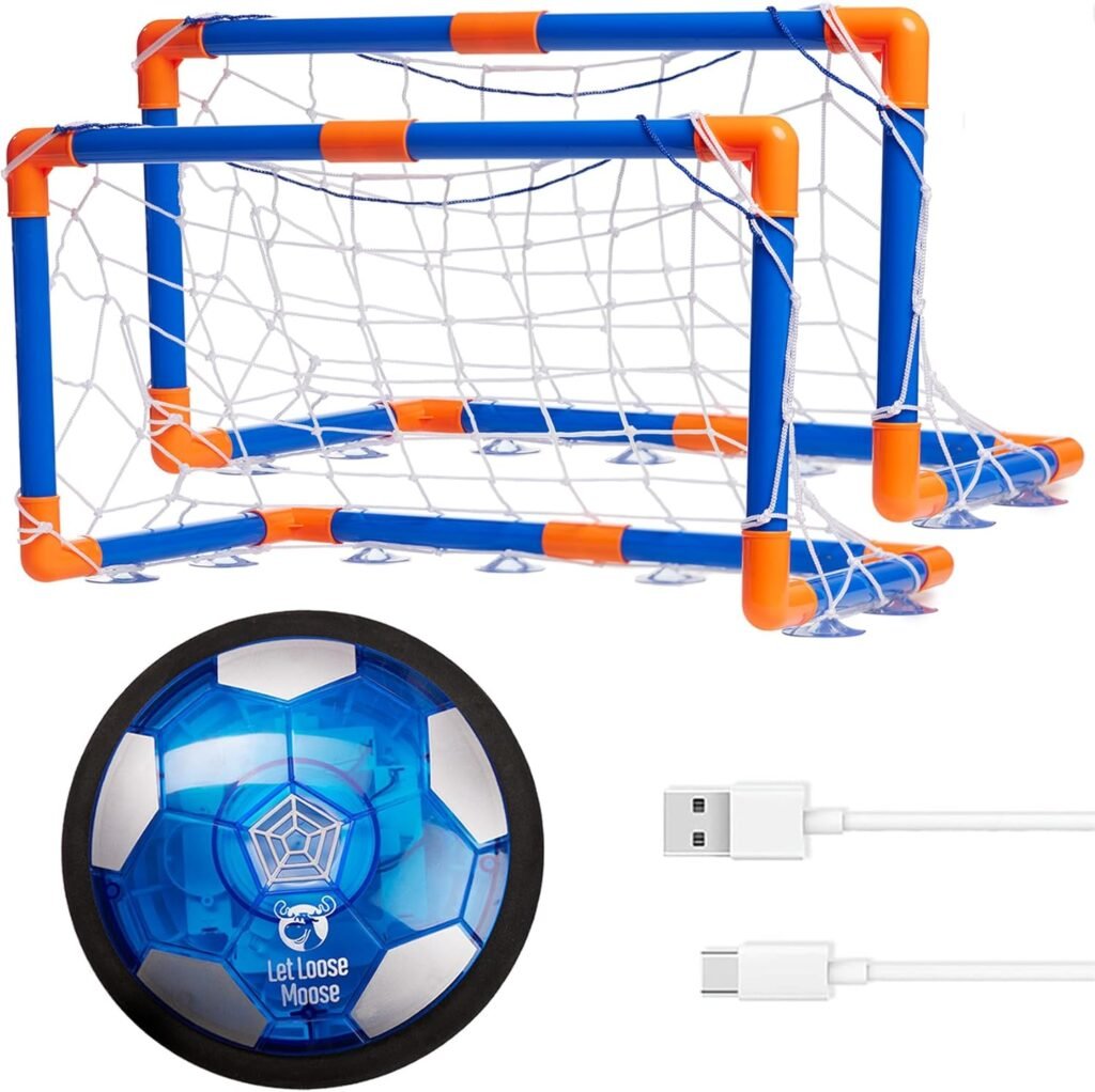 Let Loose Moose Hover Soccer Ball, Set of 2 LED Soccer Ball Toys, Gifts for 8 Year Old Boys, Indoor LED Floating Football for 7 Year Old Kids, Boy Birthday Gifts Age 4-6, 6-8, 8-12 Fun Sport Toy