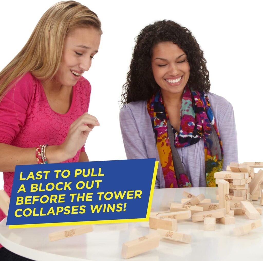 Jenga Game | The Original Wood Block Game with Genuine Hardwood Blocks | Stacking Tower Game | Ages 6+ | 1 or More Players | Party Games for Kids | Family Games