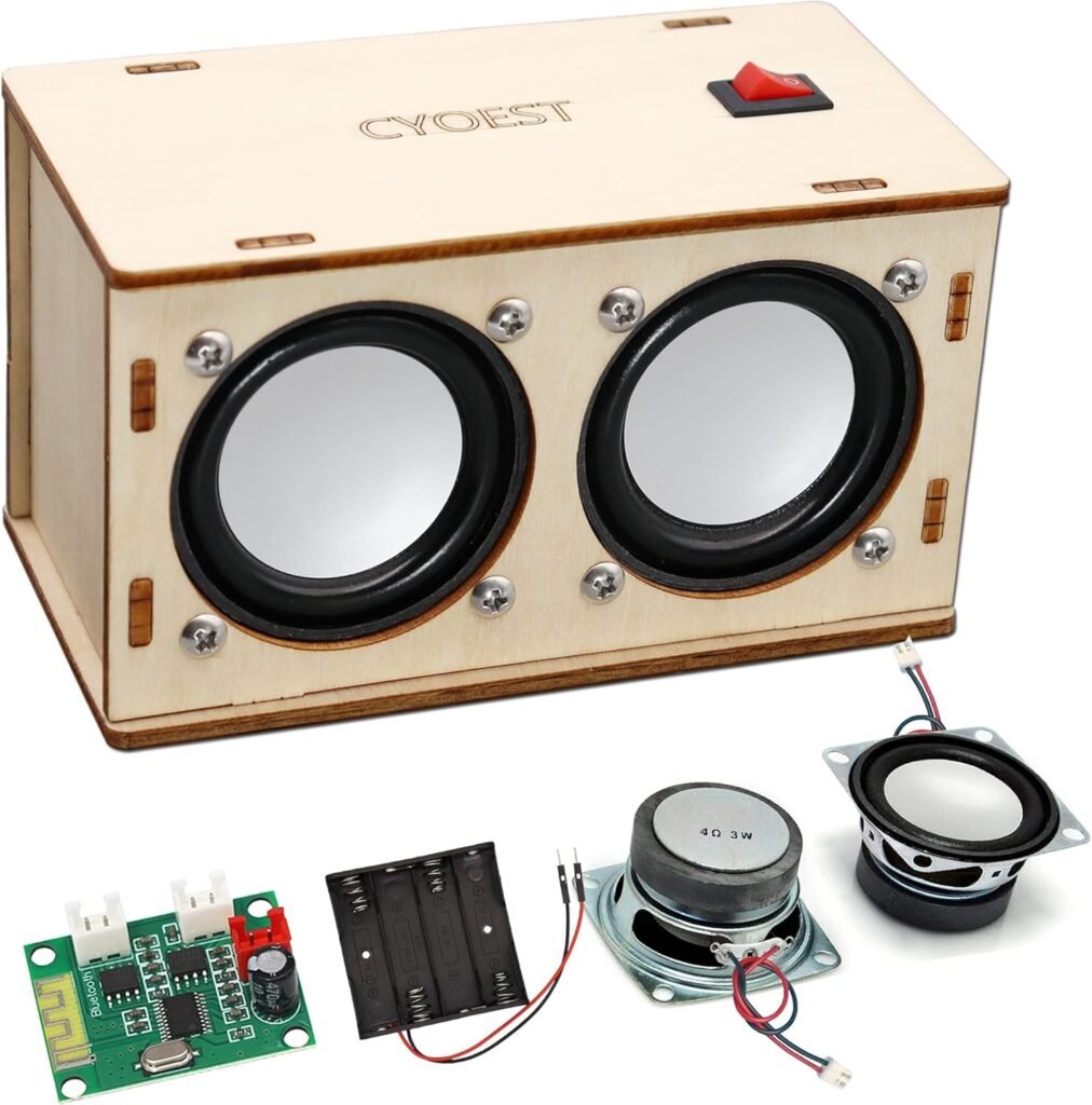STEM Projects for Kids  Adults Build Your Own Bluetooth Speaker - Science Experiment Electronics Kit | Beginners Starter DIY Set,STEM Gifts for Teenage Girls + Boys Ages 10 and Up (Dual Speakers)