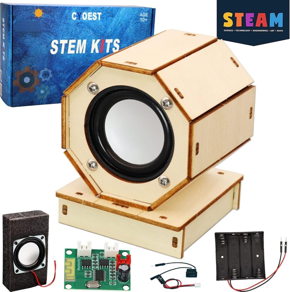 STEM Projects for Kids  Adults Build Your Own Bluetooth Speaker - Science Experiment Electronics Kit | Beginners Starter DIY Set,STEM Gifts for Teenage Girls + Boys Ages 10 and Up (Dual Speakers)